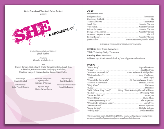 SHE Playbill Spread
