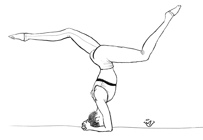 Upside Down - pen and ink drawing